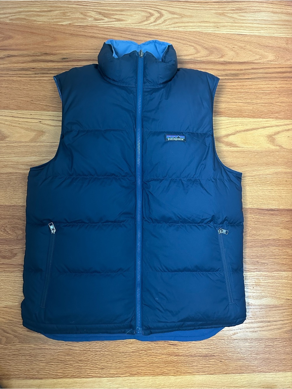 Patagonia M’s Reversible Bivy Navy Blue Down Vest Mens